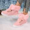 Fashion Women's Fashion Flat Cotton Boots Winter New Cloth Front Lace-up Thick Sole Non-slip Comfortable Short Boots