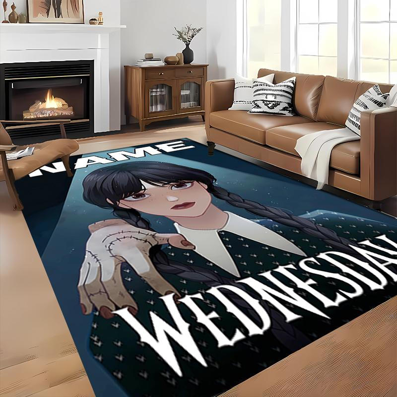 Custom personalization Wednesday Addams Area Rug - Perfect For Kitchen, Bathroom,Laundry Room Decor Large Size Available,Gift All Seasons
