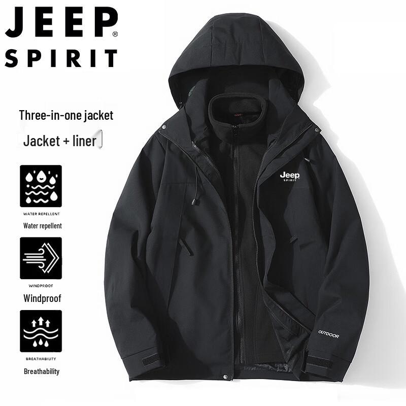 JEEP SPIRIT Men's Outdoor Waterproof Windbreaker