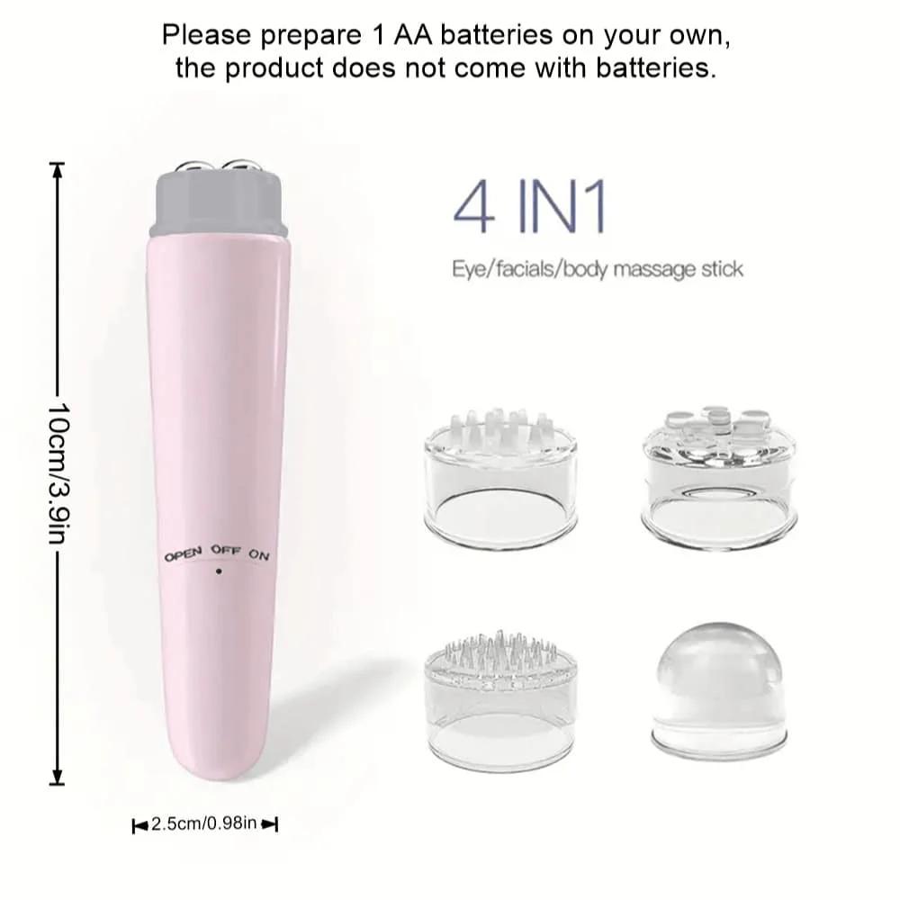 Мини Электрический Массажер для Глаз Вибрирующее Косметическое Устройство, Портативный Массажер для Мышц Лица 4-в-1