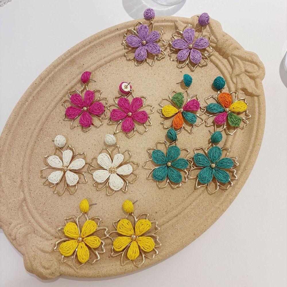 Handmade Bohemian Earrings Summer Women Jewelry Colorful Flower Earrings Gifts