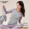 Caiyue Girl's Pure Cotton Thermal Underwear Set for Teens