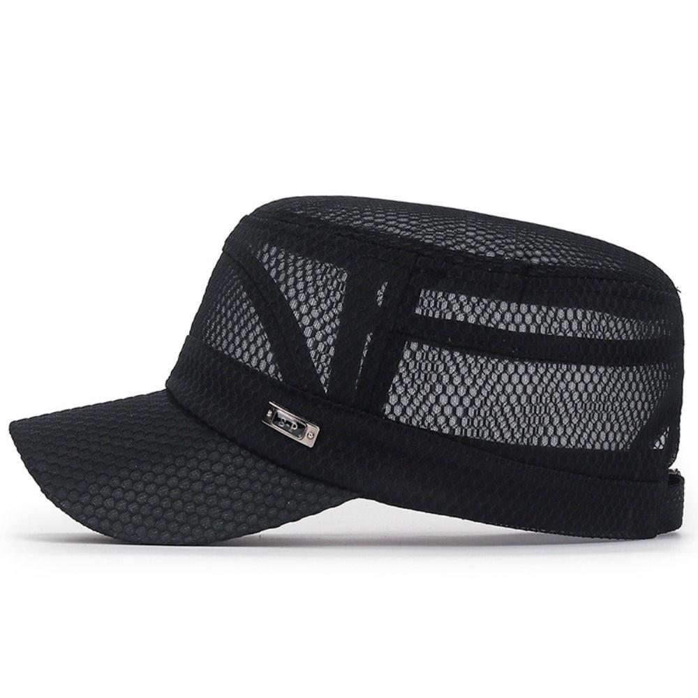 Spring Summer Anti-UV Baseball Cap Adjustable Casual Flat Top Cap Outdoor Breathable Sun Hat for Men