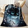 Whimsical Cat Artwork Flannel Blanket,Lightweight,Office Blanket,Sofa Blanket,Comfortable Blanket