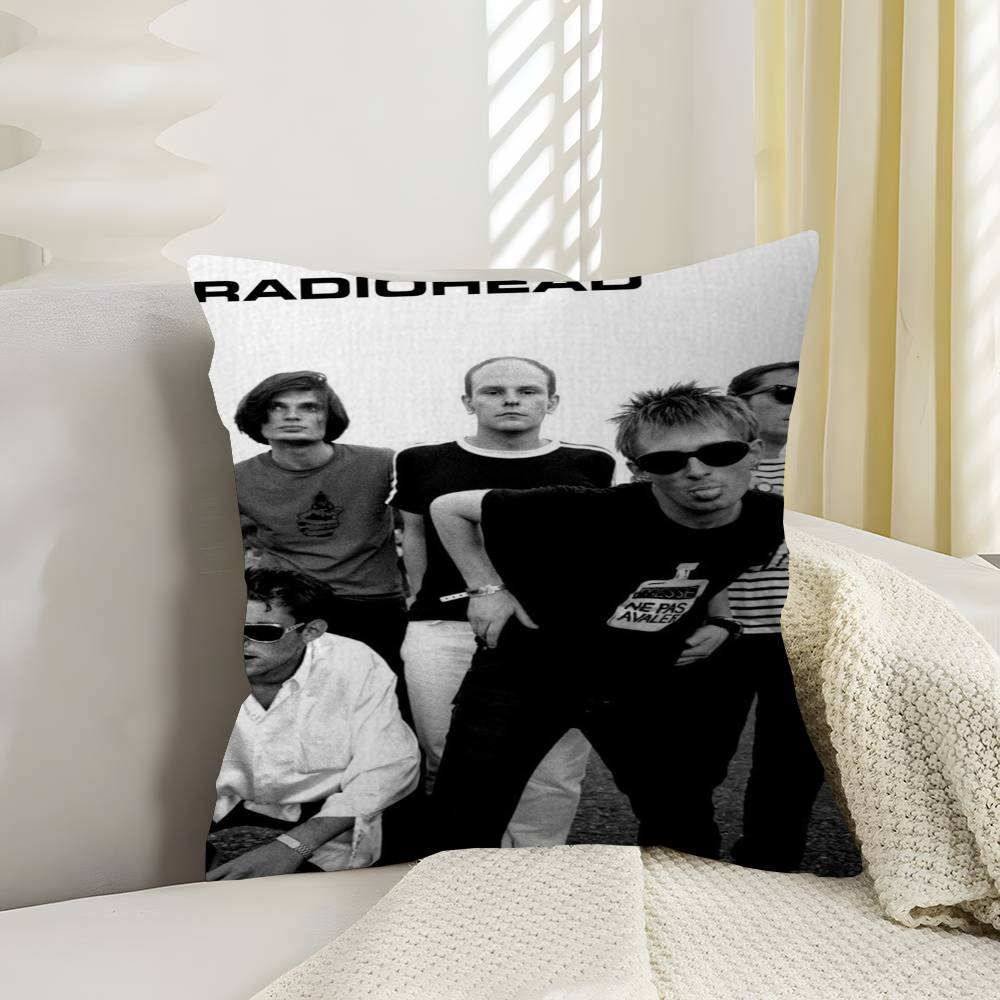 Винтажная Подушка с Логотипом Рок-Группы Radiohead Аниме Подушка Подушка для Изголовья Дивана-Кровати Чехол для Подушки 45x45 см Модная