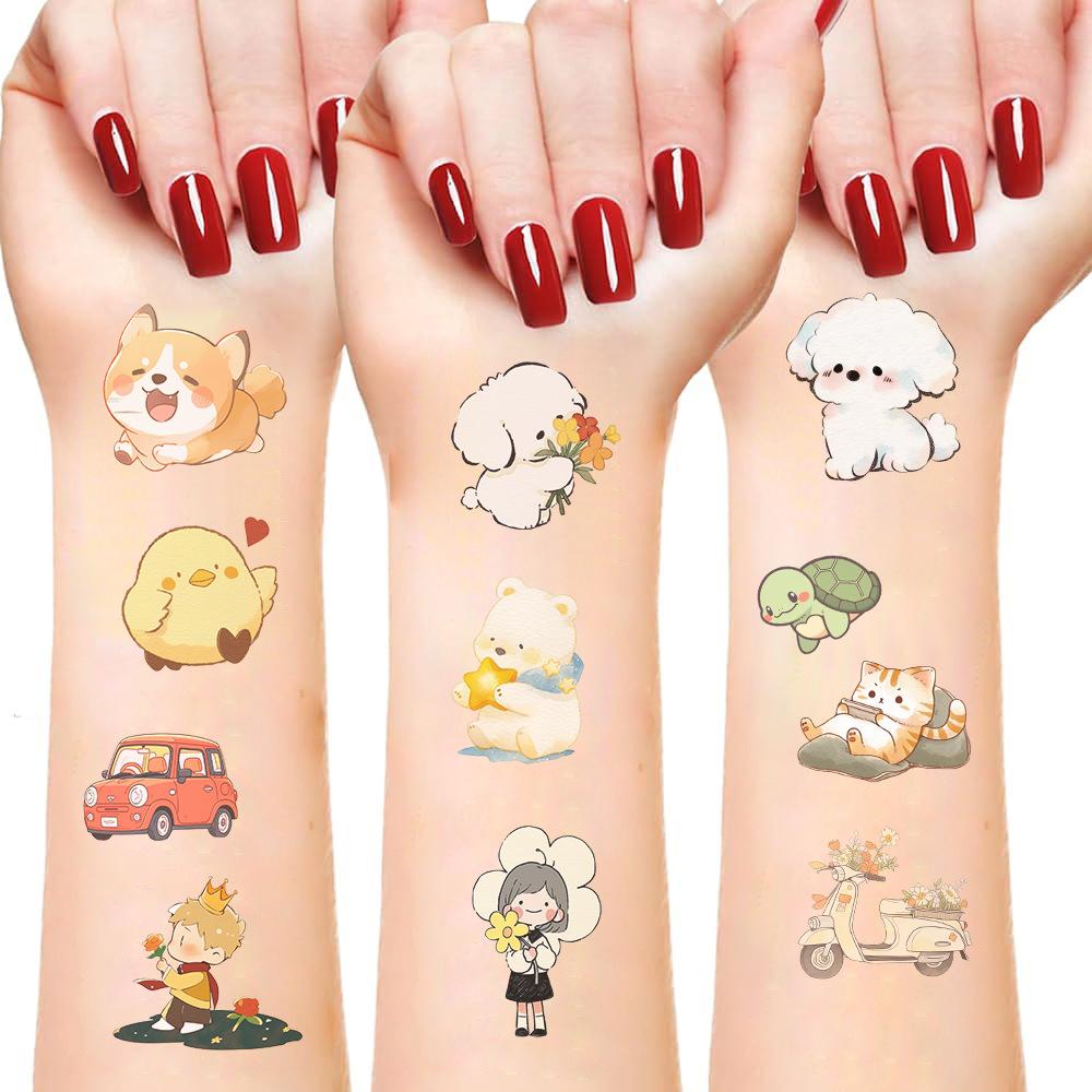 New Cartoon Ink Animal Tattoo Stickers Waterproof Party Gift Funny Face Stickers