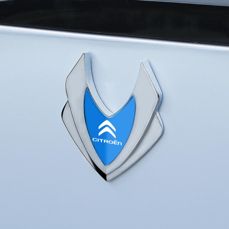 YKGBU1 3D Car Stickers Metal Car Logo Emblem Sticker Decal Car Styling for Citroen C1 C2 C3 C4 C5 C6 C8 C4L DS3 DS4 DS5 Car Accessories