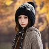 Korean Version of Autumn and Winter Hat for Women's Big Head Circumference Showing Face Small Bag Head Hat Ear Protection Warm Knit Hat Plus Fuzzy Hat