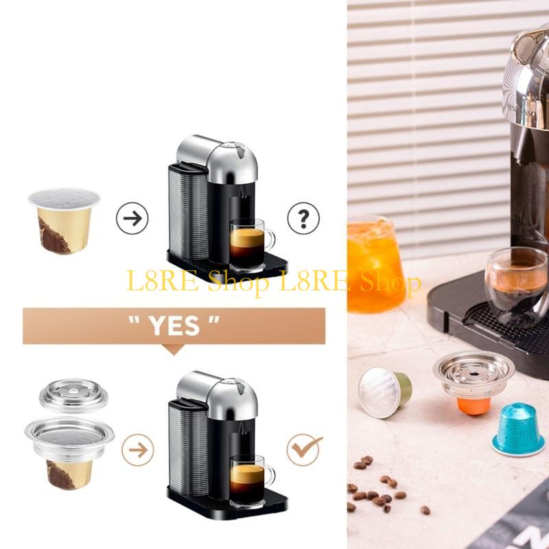 L8RE Reusable Stainless Steel G Cup Small Capsules Conversion Filter Adapter for Vertuo Next Machine for Espresso Coffee