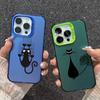 Парный черный чехол для кота для iPhone 16 Samsung A55 A35 M35 S24 Xiaomi Redmi Note 13 Pro 14C Huawei Honor 200 противоударный чехол-бампер для телефона с защитой от царапин