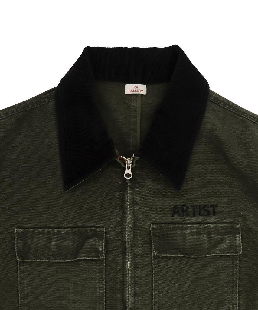 1011 GALLERY Gallery Twill Work Jacket - Washed Khaki