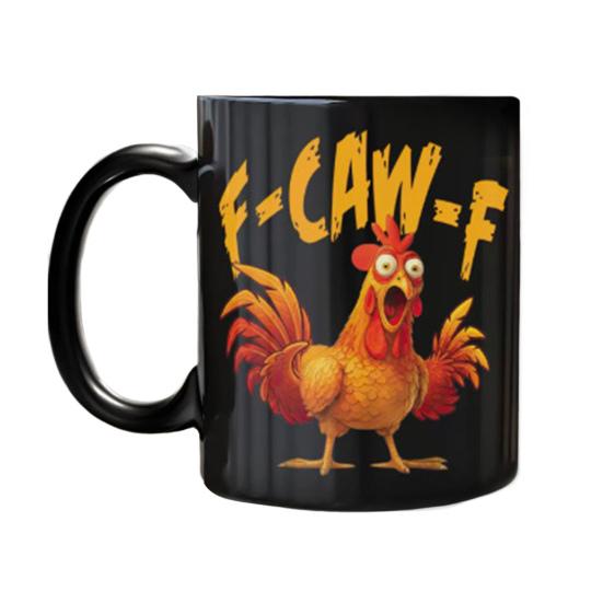 Персонализированная кружка F-Caw-F Chicken 15 унций керамическая кофейная чашка смешной петух фермерское животное юмор кружка многоразовая подходит для мытья в посудомоечной машине и микроволновой печи посуда для напитков