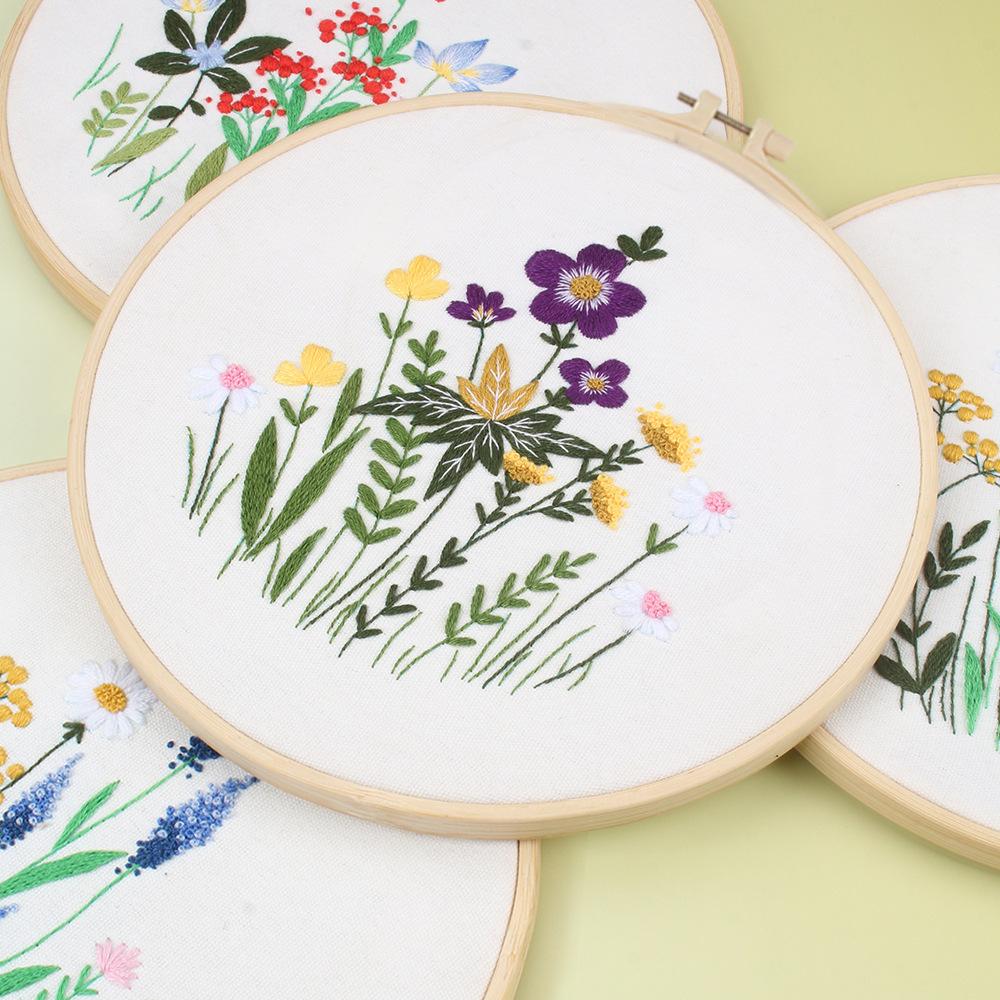 New Bouquet Flowers, Handmade Embroidery Kit Diy Material Pack Beginner Fabric Embroidery Suzhou Embroidery