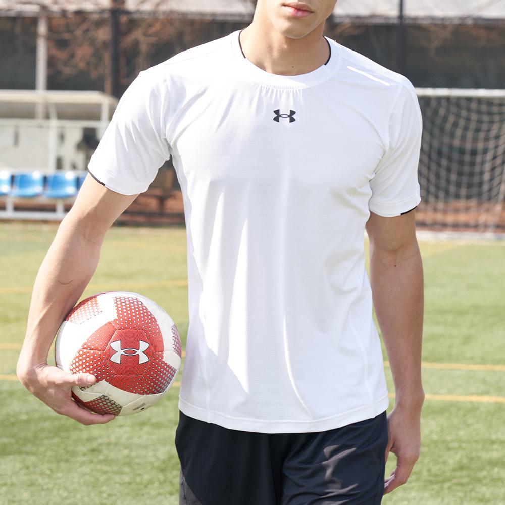 Under Armour Повседневная однотонная спортивная трикотажная футболка с круглым вырезом унисекс топы белые 22500509-100