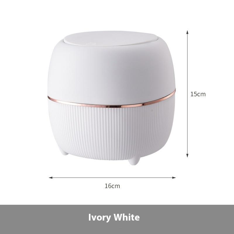 Desktop Trash Can Creative Paper Basket Mini Desk Light Luxury Pop-up Lid Storage Bucket Coffee Table Debris Storage Bucket