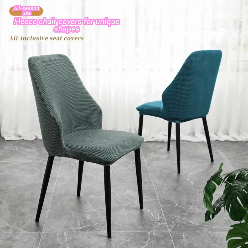 Curved Dining Chair Cover Anti-slip Backrest Protector Simple Stool Slipcover for Home Decoration