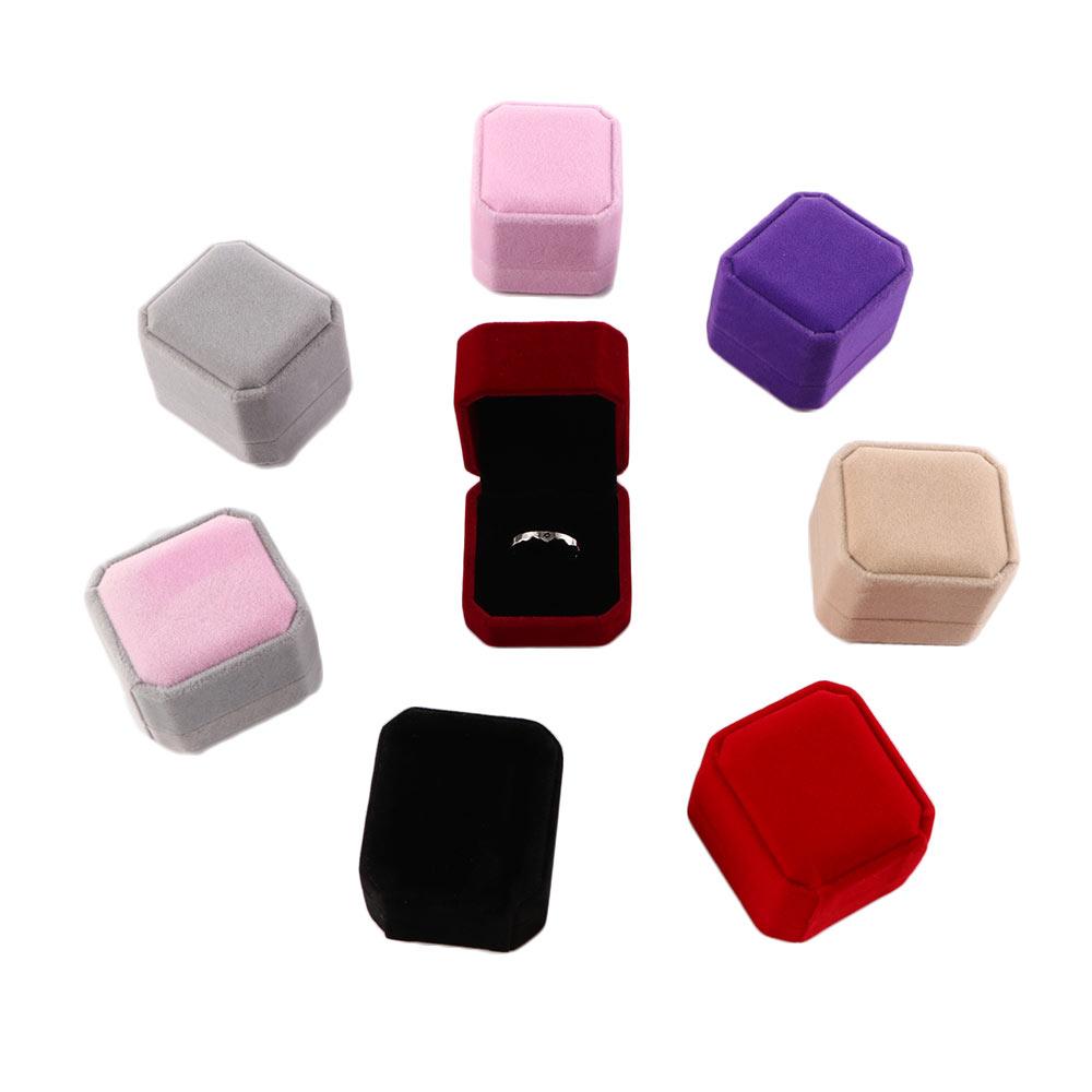 Packaging Box Square Ring Holder Box Storage Organizer Earring Display Case Ring Box Jewelry Box