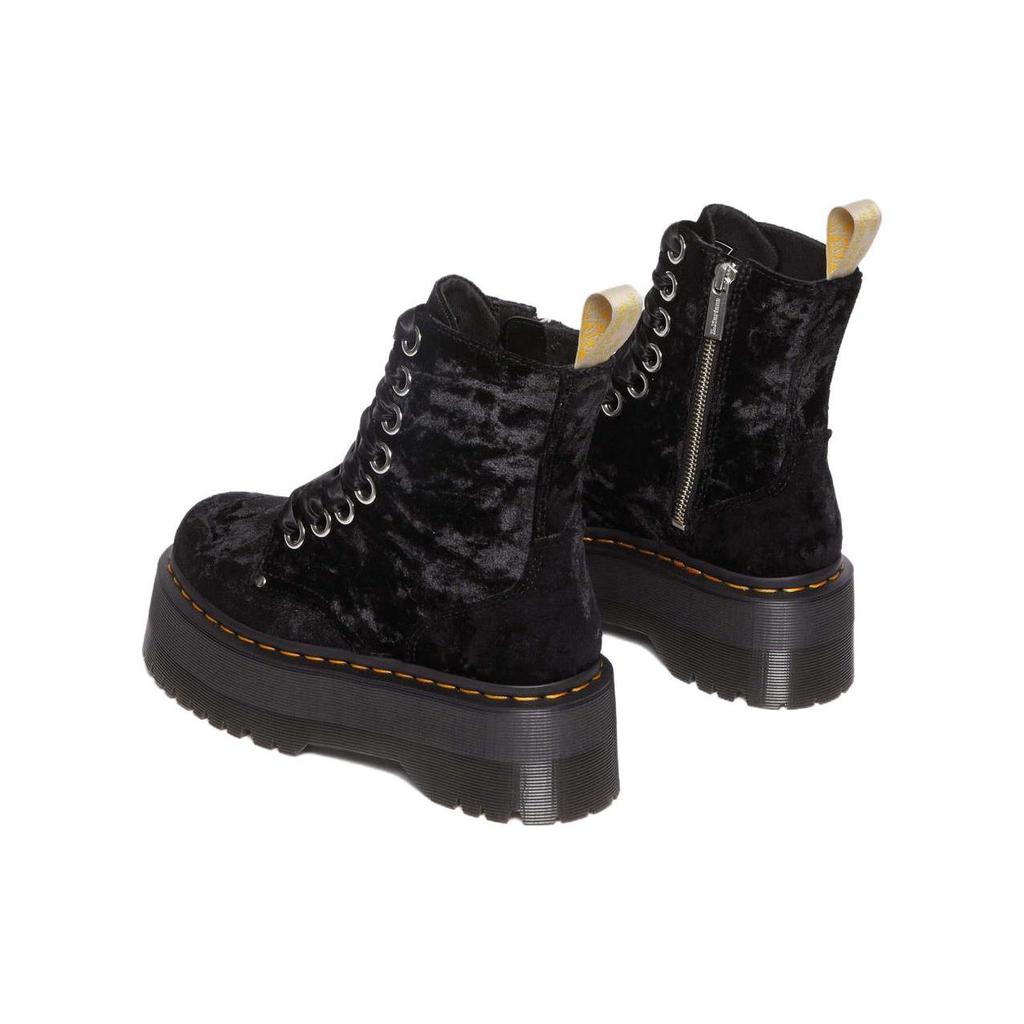 Доктор. Ботинки Dr.Martens Vegan Jadon Max на платформе из измельченного бархата 'Черный' Женские 31030001