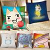 Милая подушка с кошкой Торо Иноуэ, квадратная подушка, спальня, диван, отдых, комфортная подушка, украшение для автомобиля и дома