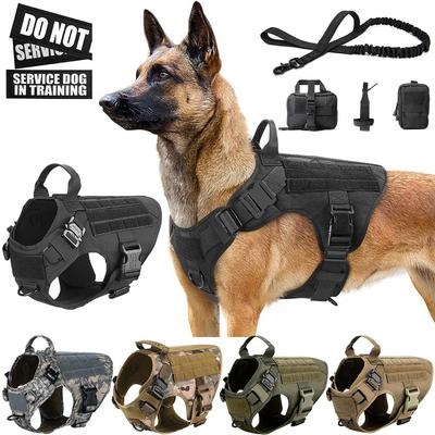 Тактическая шлейка для собак, тренировочный жилет для собак, металлическая пряжка, шлейка и поводок для собак, комплект для маленьких и больших собак