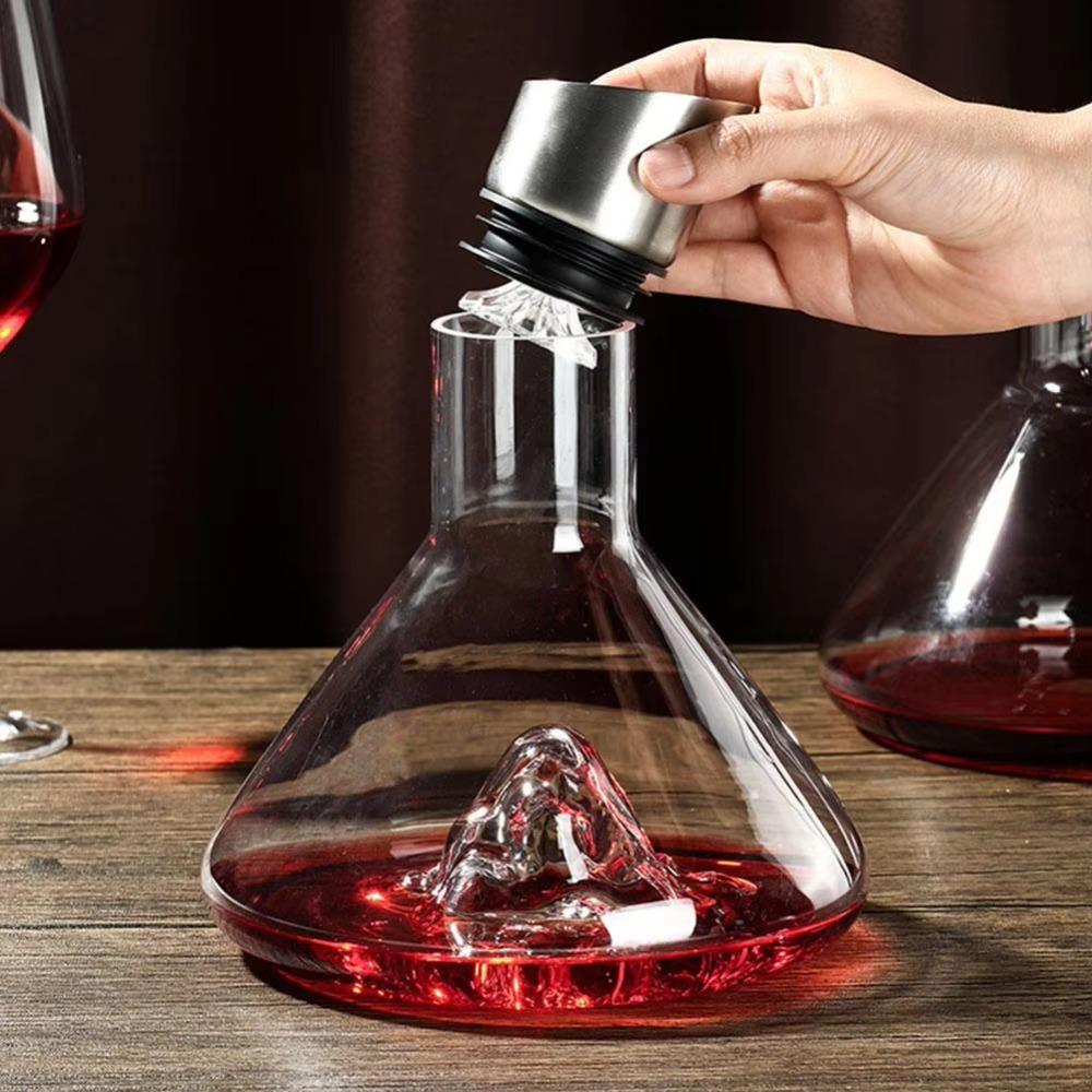 Glass Iceberg Wine Decanter Mountain Shaped Wine Aerating Pourer Wine Aerator Family Gathering