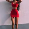 Sexy Women 2 Piece Bodycon Skirt Set Casual Clubwear Party Crop Top Wrap Dress