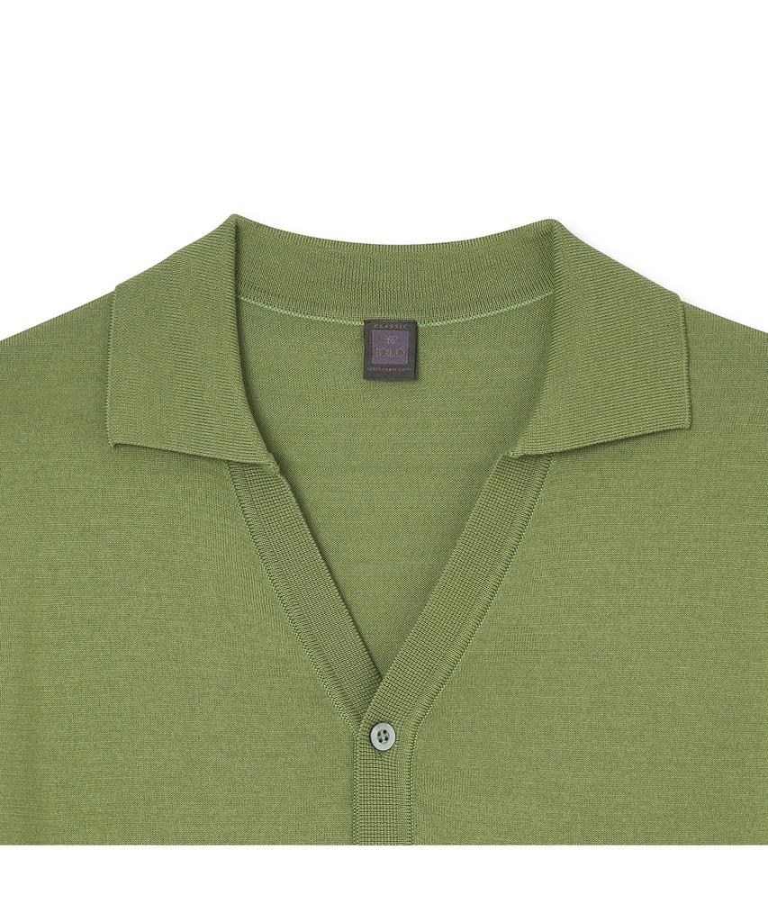Iolo V-Cut Collar Shirt_Green