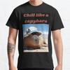 Мужская мода повседневные футболки с короткими рукавами Chill Like A Capybara большие футболки
