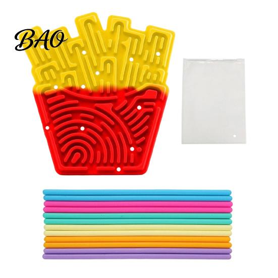 Silicone Sensory Board Activity Board, Christmas Tree Rainbow Ice Stick French Fries Strips with Strings, Silent Fidget Toy for Stress Relief