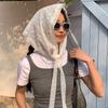 French Lace Triangle Scarf Spring And Summer Foreign Style Decorative Headscarf Headband Tied Bag Streamer Versatile Small Silk Scarf