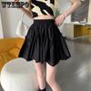 WTEMPO Четыре сезона универсальные однотонные короткие юбки-торты женские эластичные с высокой талией тонкие черные, белые юбки-пачки трапециевидной формы во французском стиле во французском стиле