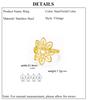 Cazador Aesthetic Filigree Flower Lotus Rings for Women Gold Color Bohemian Ring Wedding Engagement Stainless Steel Jewelry Gift