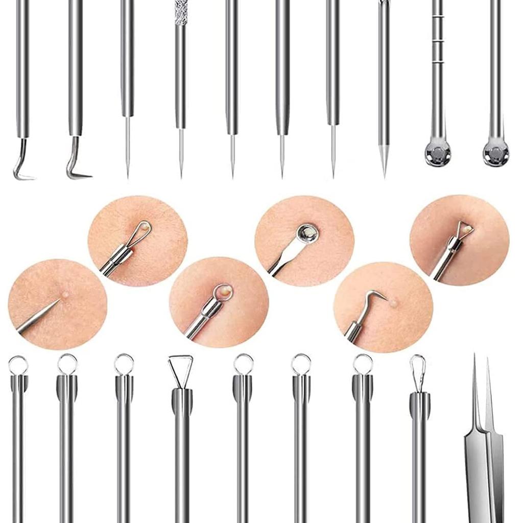 Blackhead Removal Tool BetterJonny Stainless Steel Acne Remover Cleaning Tool Professional Acne Removal Kit with Storage Includes Acne Blackhead and