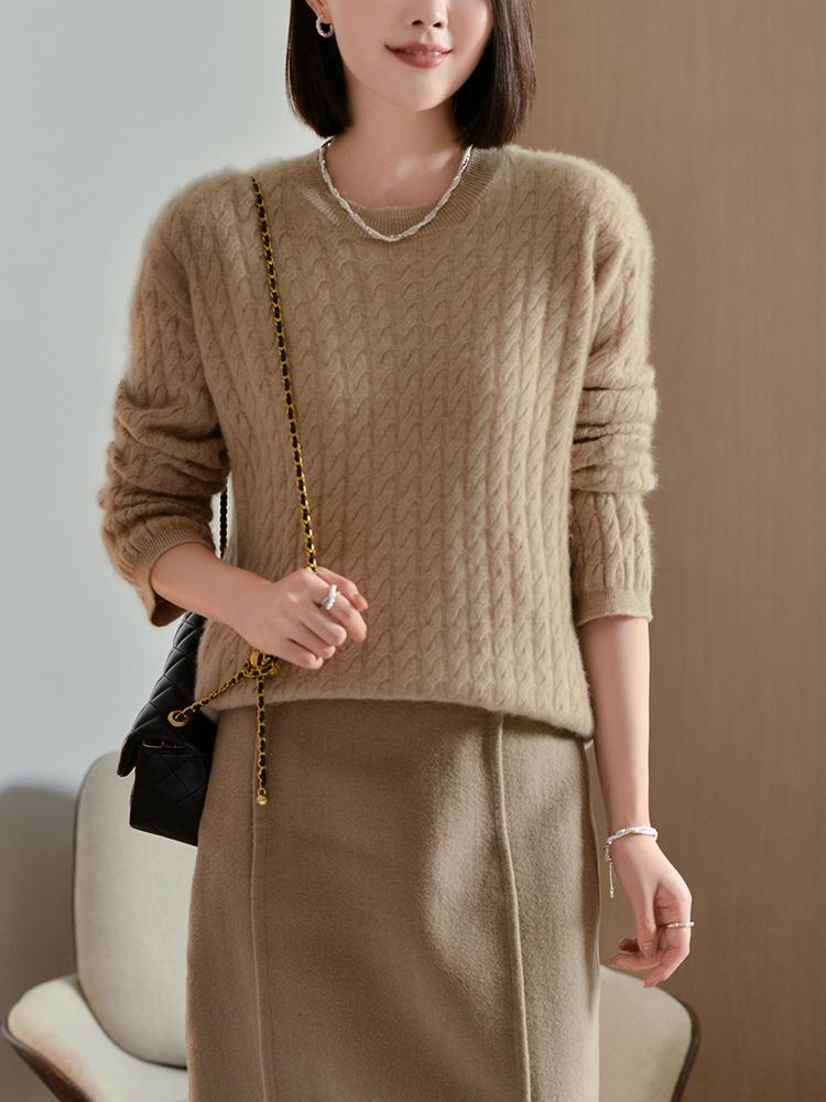 Женский кашемировый свитер Qinghe кашемир 30% кашемир 70% шерсть осенне-зимний кашемировый пуловер мягкий и теплый