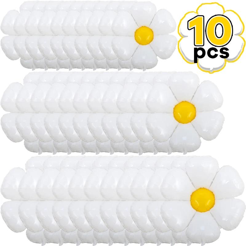 10 Daisy Balloons Huge White Flower Aluminum Foil Balloons for Birthday Baby Showers Wedding Daisy Party Decorations