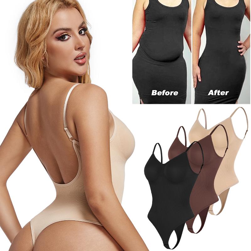 Женский корсет с открытой спиной и низкой спиной, бесшовный тренажер для талии, стринги с контролем живота, формирователь тела, подтягивающее нижнее белье, нижнее белье
