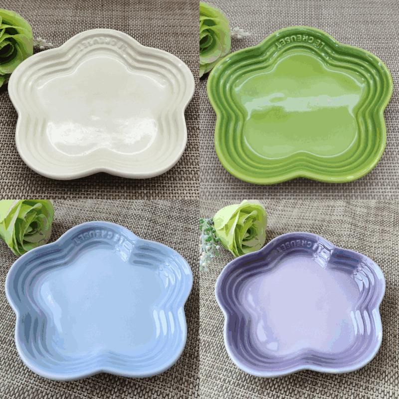 5.5inch Plum Blossom Small Plate Sauce Plates French Cool Color Cake Dish Gradual Spit Bone Dishs Tableware Ceramic Dessert