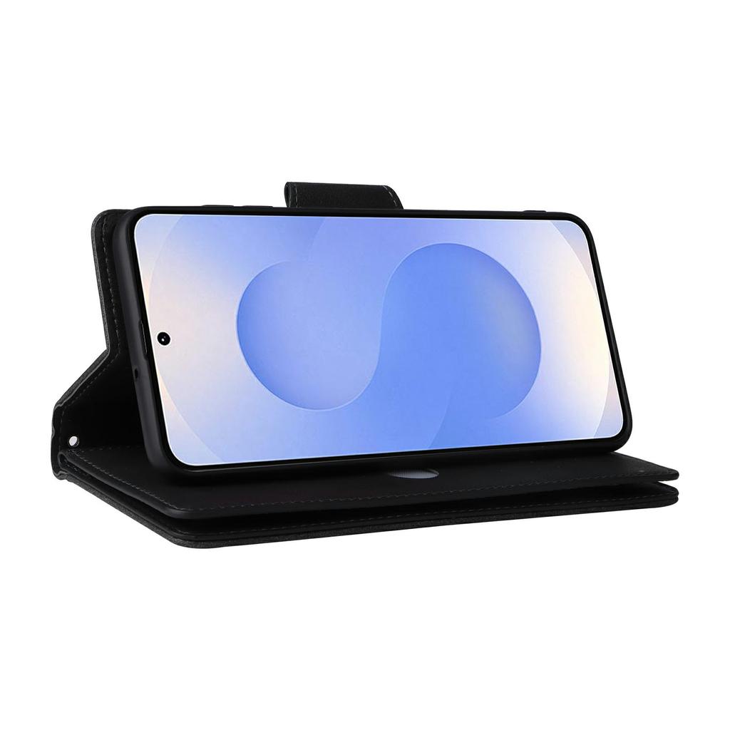 Для Samsung Galaxy S25 Чехол-книжка Edge Кошелек на молнии Кожаная подставка Чехол для телефона Декор заклепками