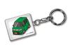 MKJP Custom Keychain Daihatsu Move Custom L150S Base: White Car Color: Green