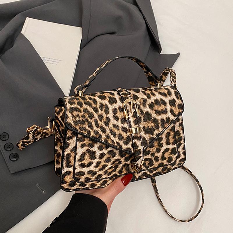 Summer New Design Y2k Leopard Print Small Flap Bag Motorcycle Style Women's PU Leather Shoulder Crossbody Bag