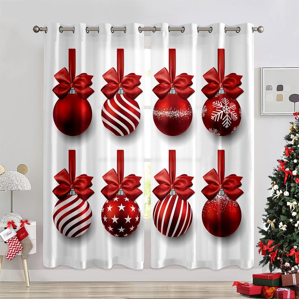Christmas Decoration Curtains Snowflakes Christmas Tree Decoration Curtains Living Room Bedroom Fireplace New Year Curtains