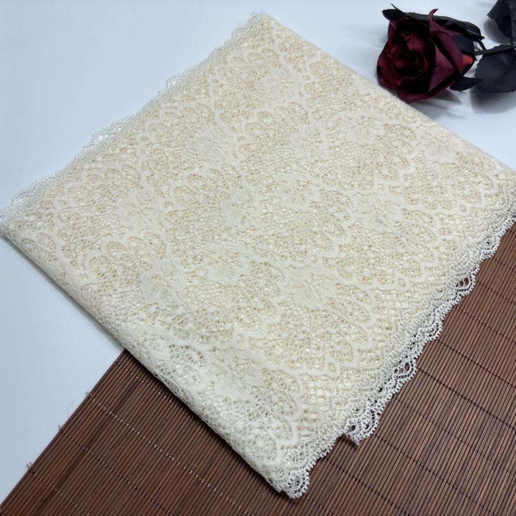 Французское эластичное швейное кружево шириной 20 см, кружевная отделка из спандекса для нижнего белья, бюстгальтера, нижнего белья, платья, одежды, рукоделия (Светло-бежевый, 20 см шириной)