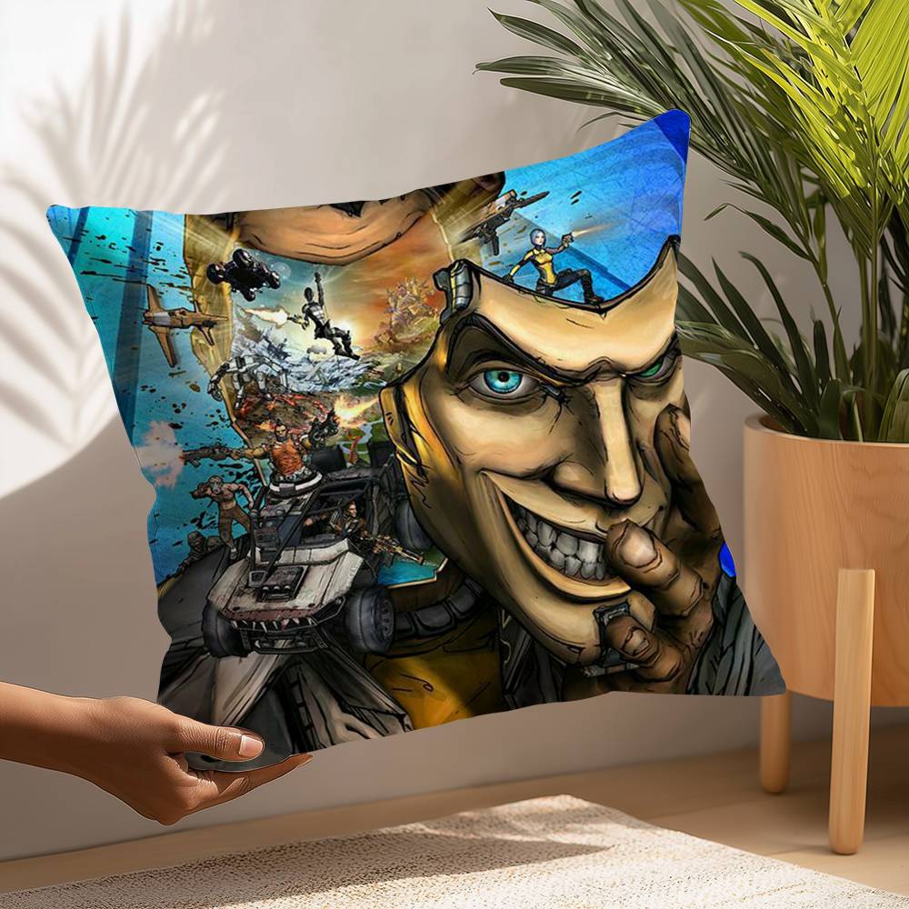 B-Borderlands Игровая наволочка Плюшевая ткань Мягкая Наволочка Двусторонняя печать Наволочка для подушки Бытовые подарки