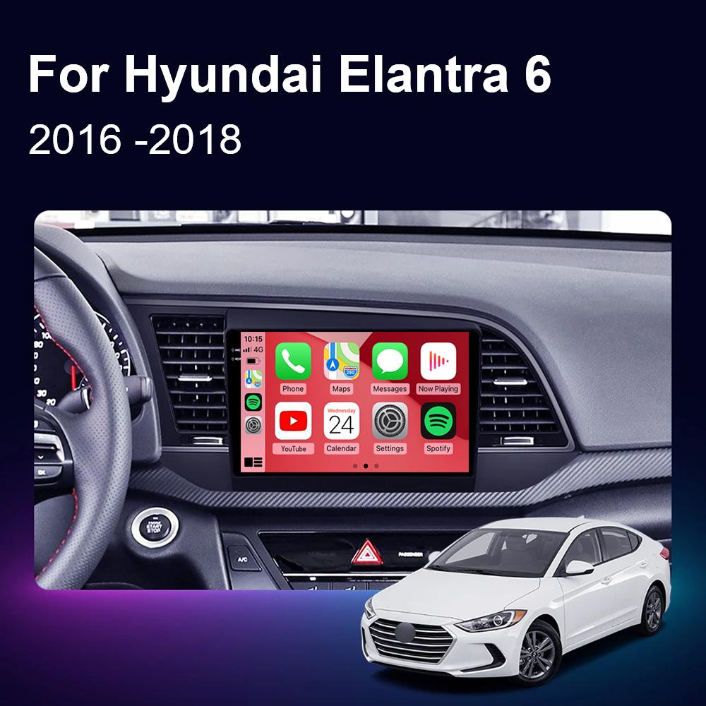 Android 14 Qualcomm Car Radio для Hyundai Elantra 6 2016-2018 Мультимедийный Видеоплеер Стерео Сенсорный Экран WIFI 4G Навигация GPS