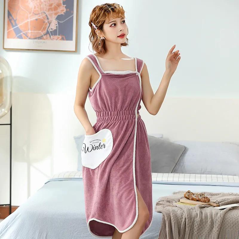 Женский мягкий микрофибровый халат - Впитывающий и приятный к коже для дома, ванной комнаты и сауны