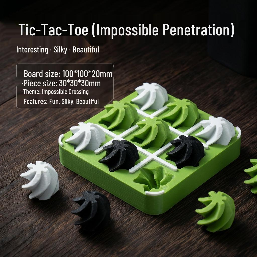 3D Printed Tic-Tac-Toe Decompression Pendant - Creative EDC Office Toy