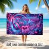 Music DJ Theme Beach Towel Personalized Custom Name & Text Soft Quick Dry Beach Towel for Swimming Travel