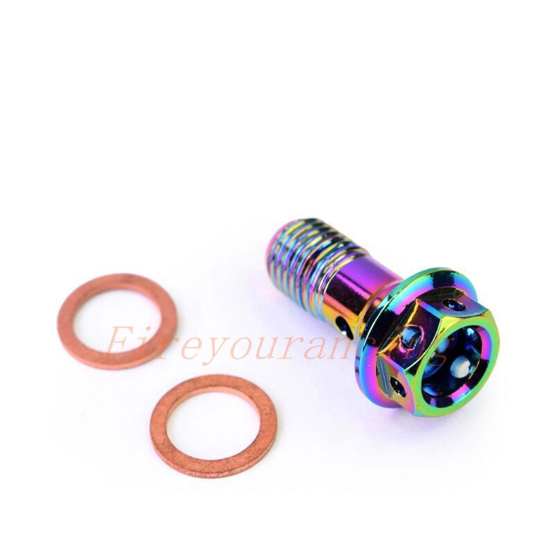 Motorcycle Brake tubing brake caliper Universal M10X1.25/1.0mm Banjo screws Colorful Motorcycle Oil Nozzle screws Oil screws