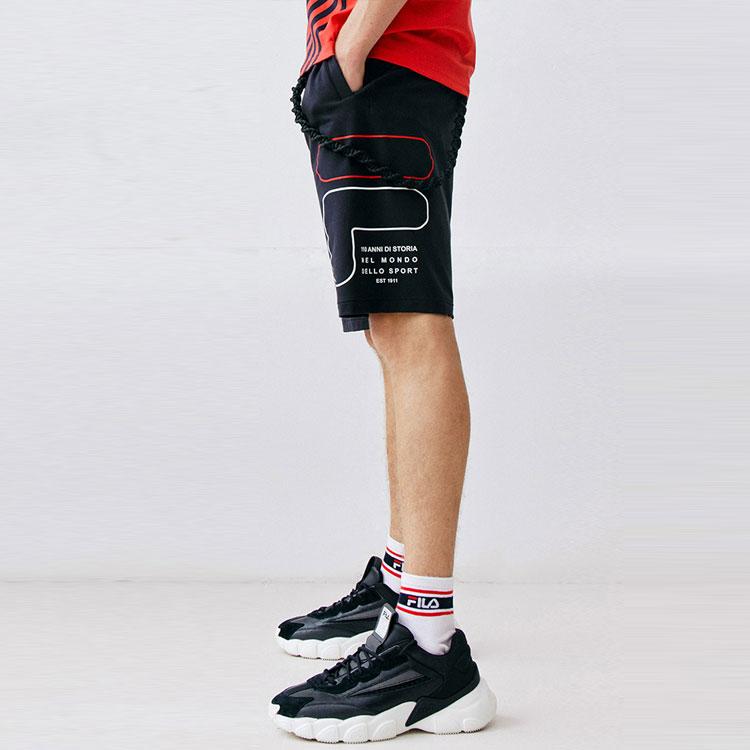 Fila Вязаные повседневные спортивные шорты с логотипом-буквой для мужчин, шорты, Легендарный-Синий F11M138613F-NV