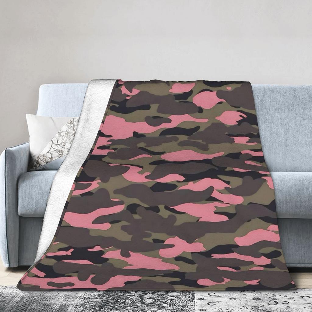 Green And Brown Camo Blankets Quality Soft Throw Blanket Spring Kids Adult Home Decor Aesthetic Bedspread
